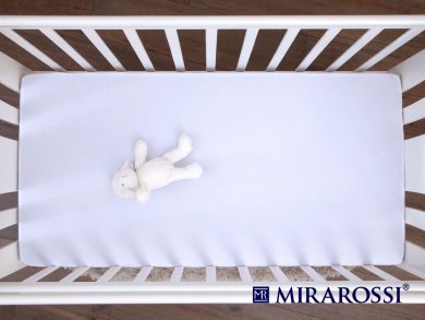 простыня на резинке в детскую кроватку Белая, фото 3