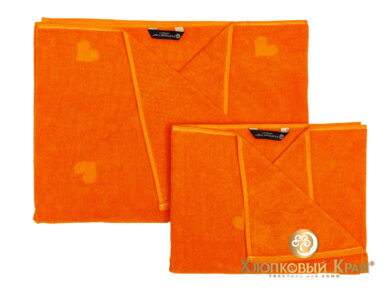 полотенце для лица 50х100 см Амор оранж, фото 2