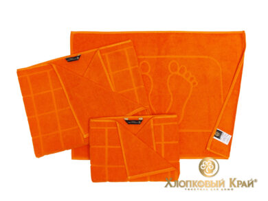 Полотенце банное 70х140 см Клетка оранж, фото 2