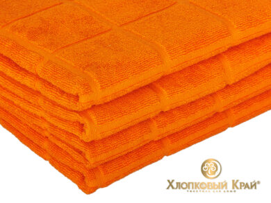 Полотенце банное 70х140 см Клетка оранж, фото 10