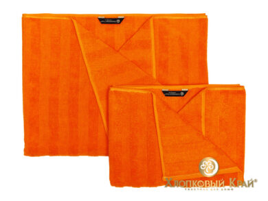полотенца махровые Страйп оранж, фото 3