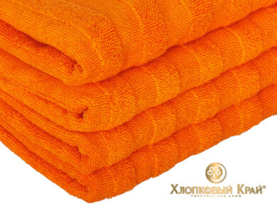 полотенца махровые Страйп оранж, фото 4